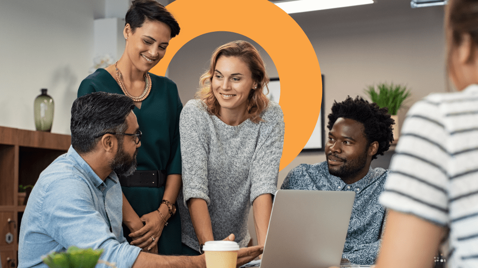 Professional team of diverse business people